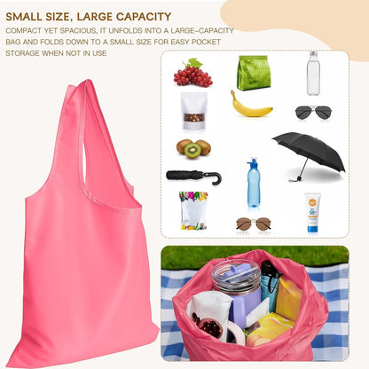 2 Pack Foldable Shopping Bag, Reusable Grocery Tote Bag, Green A