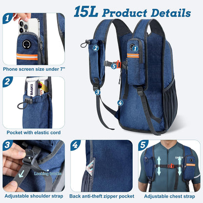 15L Small Hiking Backpack for Men Women Foldable Packable Back Pack Ultralight Hiking Daypack for Travel Camping Outdoor, Beige