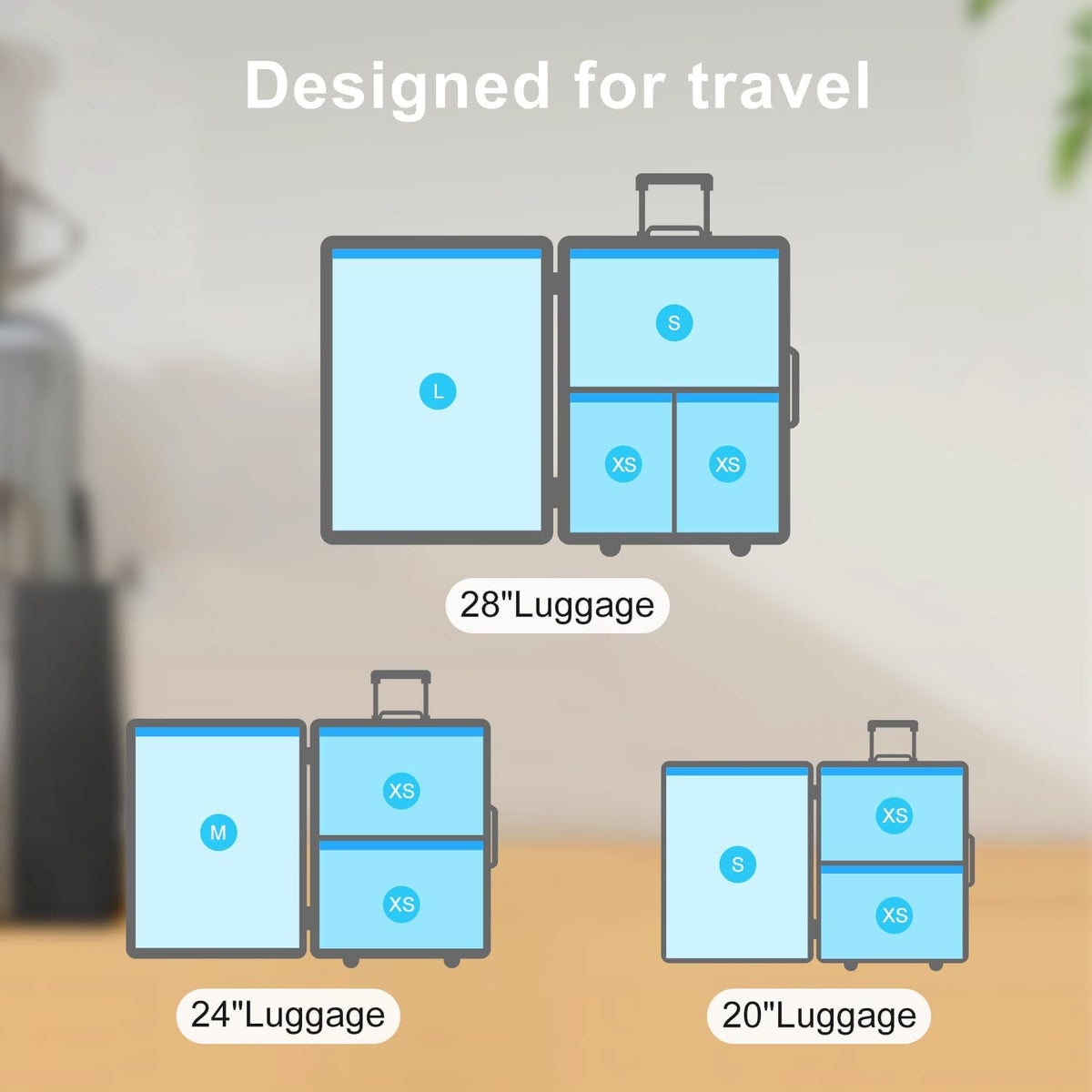 Vacuum Travel Bags Combo - Space Saver Vacuum Storage Bags for Clothing, Blankets, Pillows - Travel Essentials