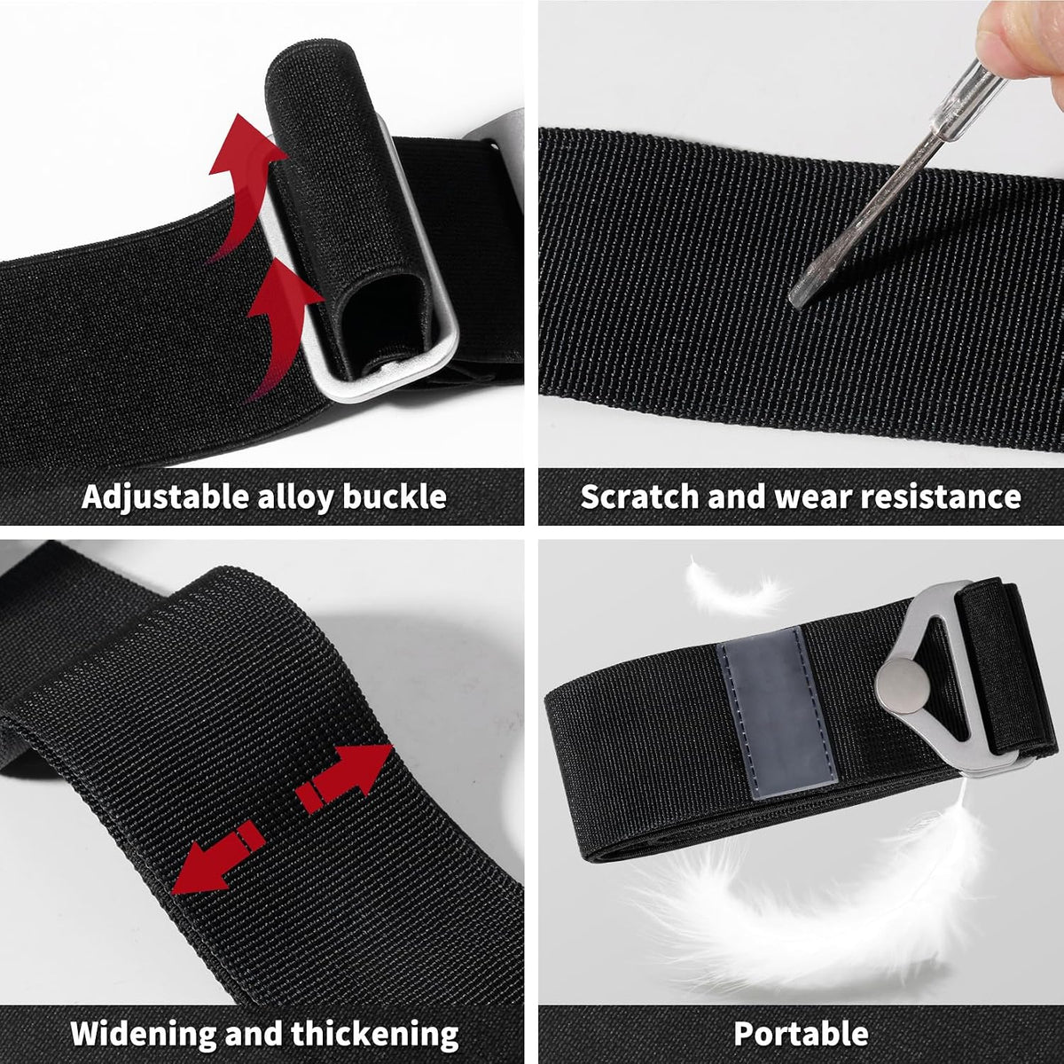 2-in-1 Travel Belt for Luggage Straps Add a Bag Bungees Luggage Strap Over Handle Suitcases Belt for Carry On Bag Elastic Belt Adjustable Suitcase Strap Airport Travel Accessories Black