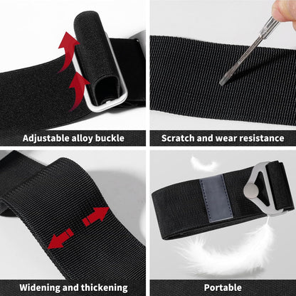2-in-1 Travel Belt for Luggage Straps Add a Bag Bungees Luggage Strap Over Handle Suitcases Belt for Carry On Bag Elastic Belt Adjustable Suitcase Strap Airport Travel Accessories Black