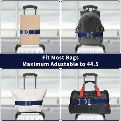 2-in-1 Travel Belt for Luggage Straps Add a Bag Bungees Luggage Strap Over Handle Suitcases Belt for Carry On Bag Elastic Belt Adjustable Suitcase Strap Airport Travel Accessories Black