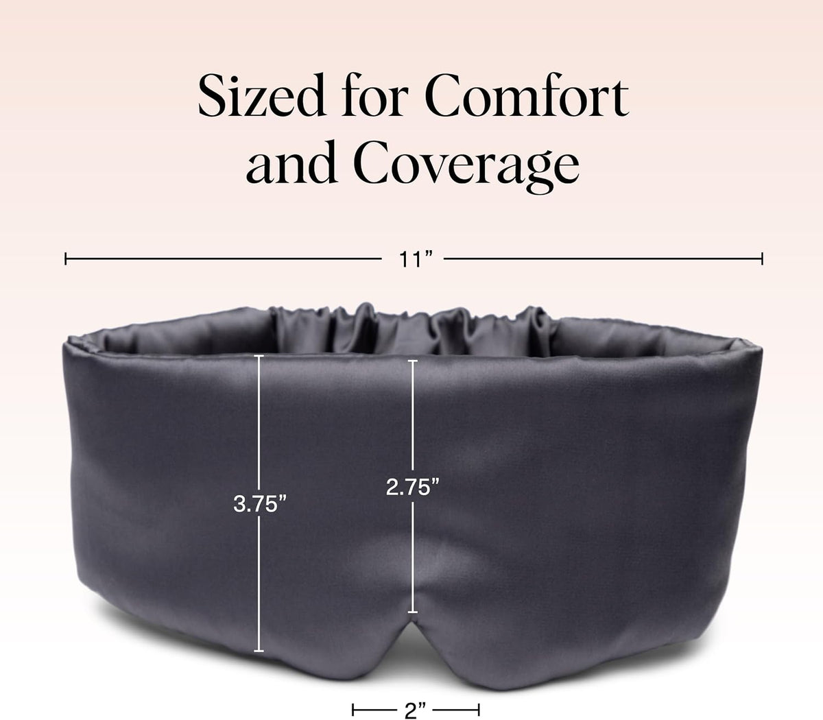 Satin Sleep Mask | Eye Masks for Sleep - Charcoal Black