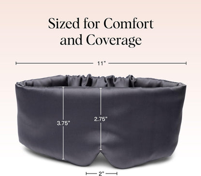 Satin Sleep Mask | Eye Masks for Sleep - Charcoal Black