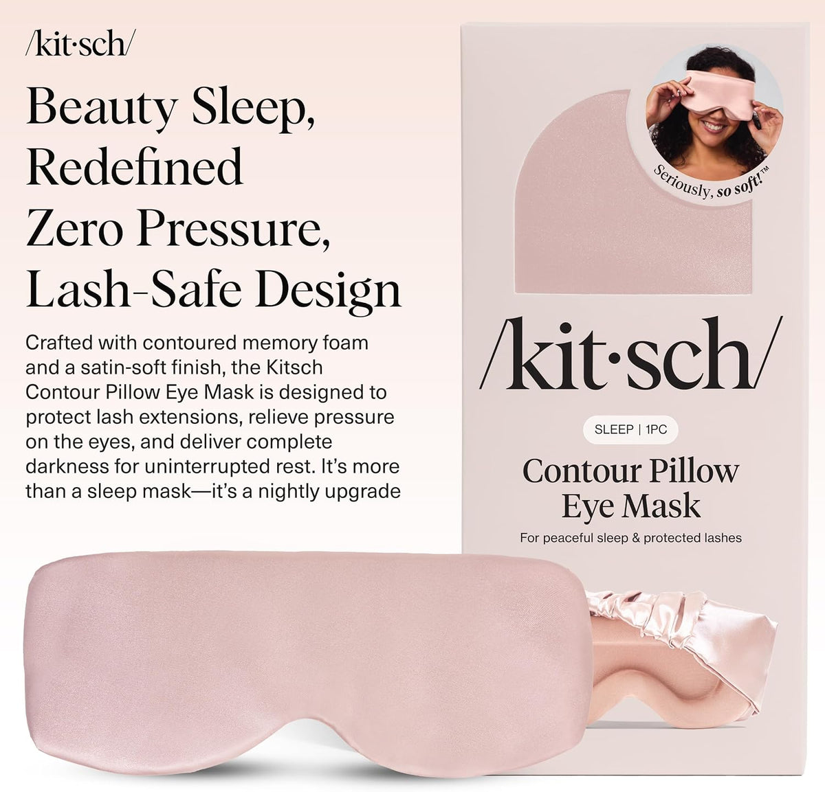 Satin Sleep Mask | Eye Masks for Sleep - Charcoal Black