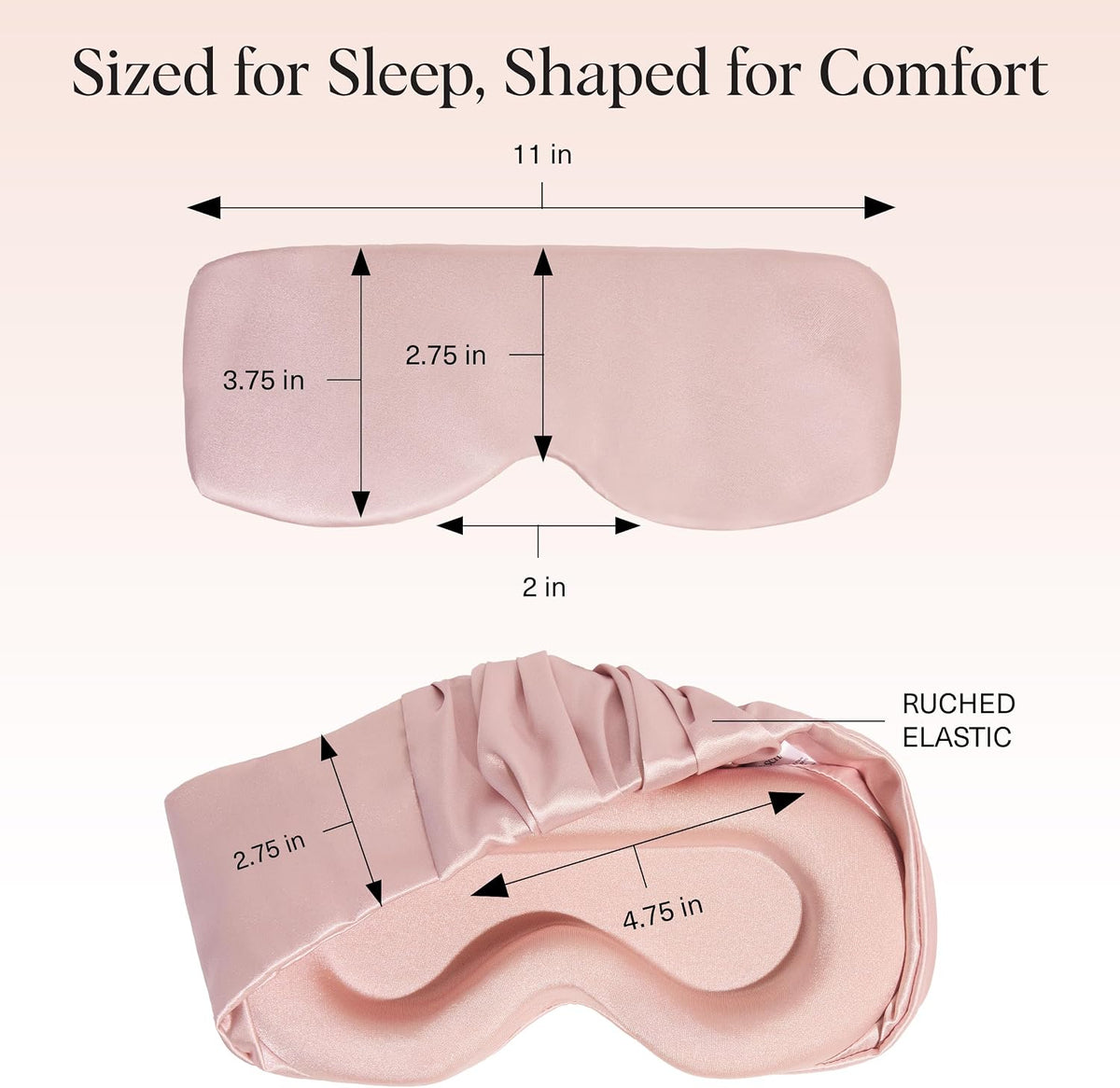 Satin Sleep Mask | Eye Masks for Sleep - Charcoal Black