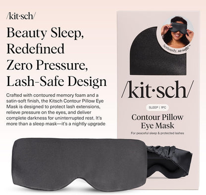 Satin Sleep Mask | Eye Masks for Sleep - Charcoal Black
