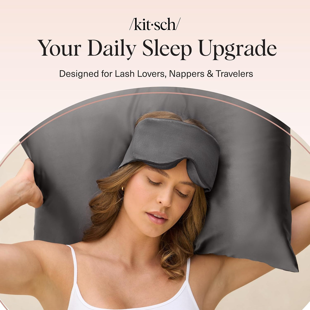 Satin Sleep Mask | Eye Masks for Sleep - Charcoal Black