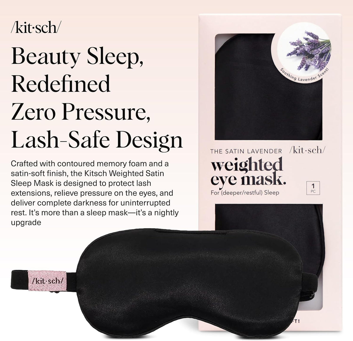 Satin Sleep Mask | Eye Masks for Sleep - Charcoal Black