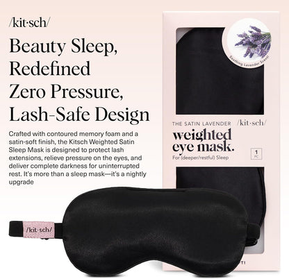 Satin Sleep Mask | Eye Masks for Sleep - Charcoal Black