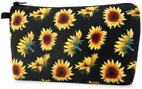 MAGEFY Small Makeup Bag, Portable Travel Cosmetic Bag Zipper Pouch Waterproof Makeup Pouch Multifunctional Small Bag for Women (1 pack, dark blue flower 0179)