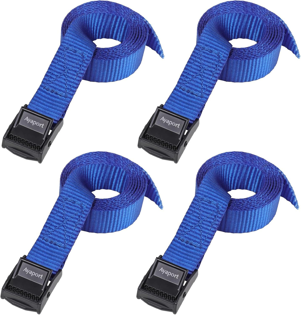 Lashing Straps with Buckles Adjustable Cam Buckle Tie Down Cinch Strap for Packing Black 4 Pack