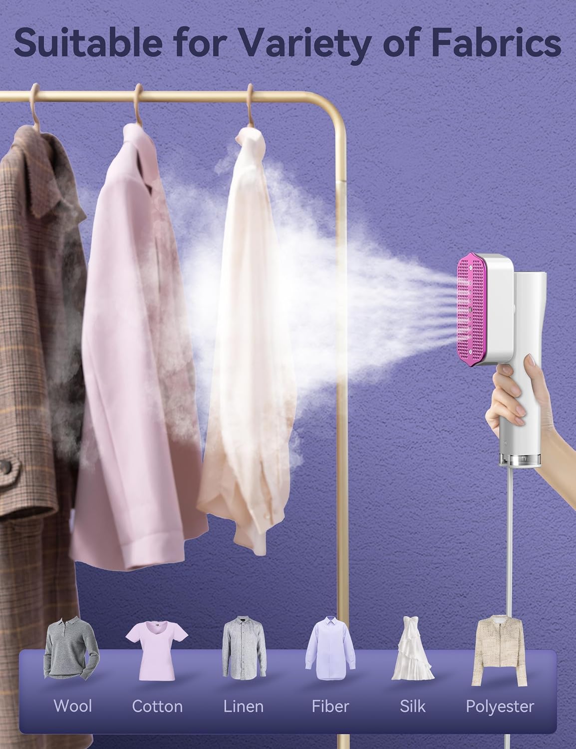 Steamer for Clothes Portable 2-in-1 Travel Steamer Iron for Clothes