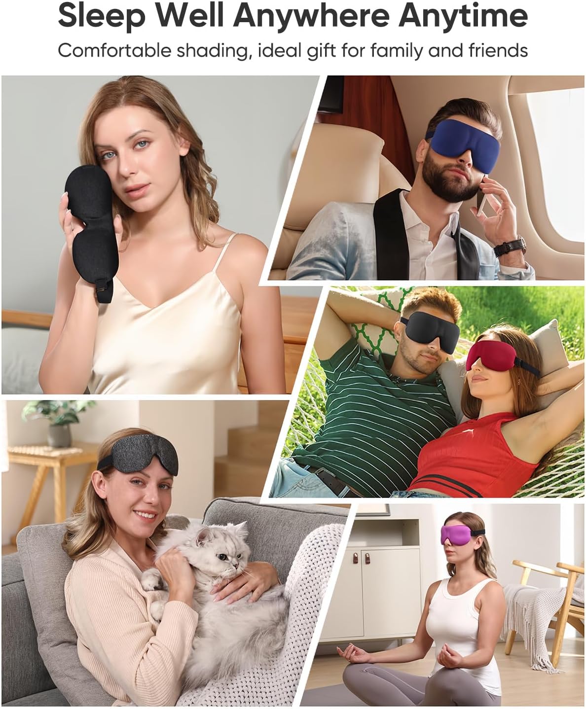 Sleep Mask for Side Sleeper 3 Pack, Blackout 3D Eye Mask