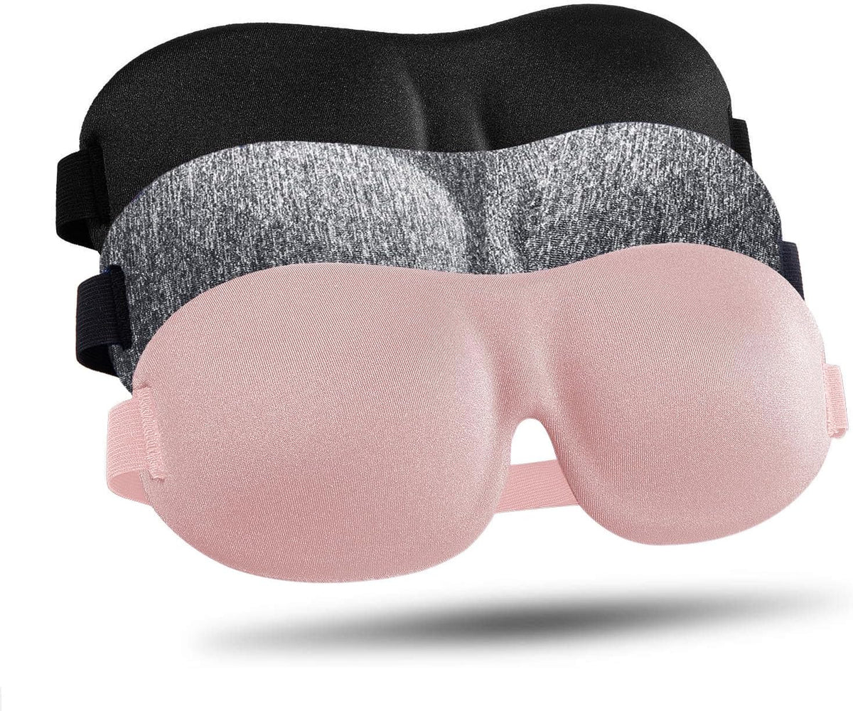 Sleep Mask for Side Sleeper 3 Pack, Blackout 3D Eye Mask