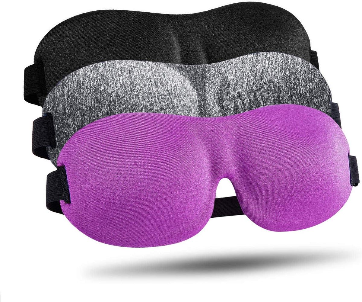 Sleep Mask for Side Sleeper 3 Pack, Blackout 3D Eye Mask