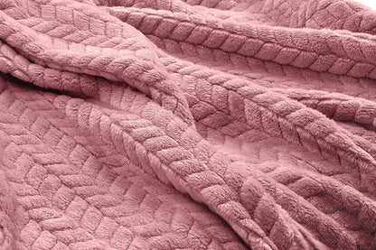 Travel Blanket & Pillow 68x42 - Premium Ultra-Soft Microfleece 2 in 1 Compact & Packable Flight Blanket with Soft Bag Pillowcase, Hand Luggage Sleeve and Backpack Clip (Light Pink)