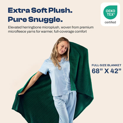 Travel Blanket & Pillow 68x42 - Premium Ultra-Soft Microfleece 2 in 1 Compact & Packable Flight Blanket with Soft Bag Pillowcase, Hand Luggage Sleeve and Backpack Clip (Light Pink)