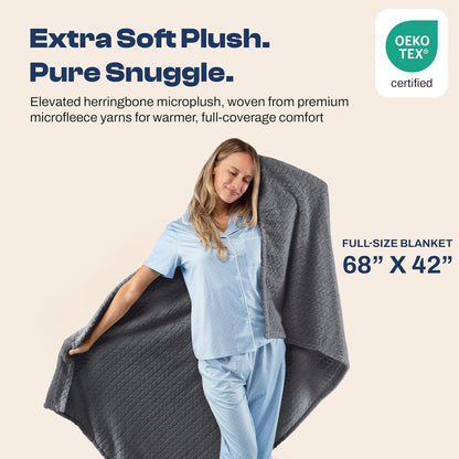 Travel Blanket & Pillow 68x42 - Premium Ultra-Soft Microfleece 2 in 1 Compact & Packable Flight Blanket with Soft Bag Pillowcase, Hand Luggage Sleeve and Backpack Clip (Light Pink)