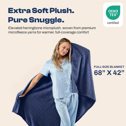Travel Blanket & Pillow 68x42 - Premium Ultra-Soft Microfleece 2 in 1 Compact & Packable Flight Blanket with Soft Bag Pillowcase, Hand Luggage Sleeve and Backpack Clip (Light Pink)