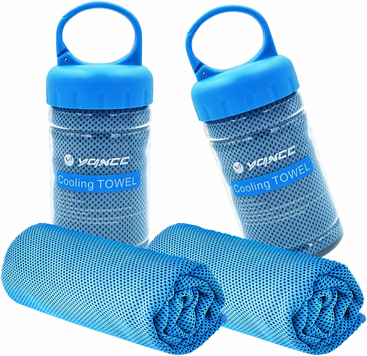 2 Pack Cooling Towels (47"x12"), Ice Cool Towel for Neck & Face