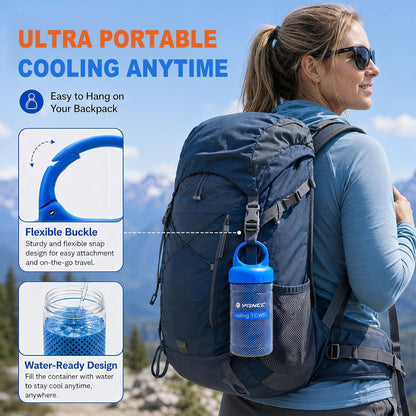 2 Pack Cooling Towels (47"x12"), Ice Cool Towel for Neck & Face