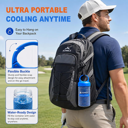 2 Pack Cooling Towels (47"x12"), Ice Cool Towel for Neck & Face