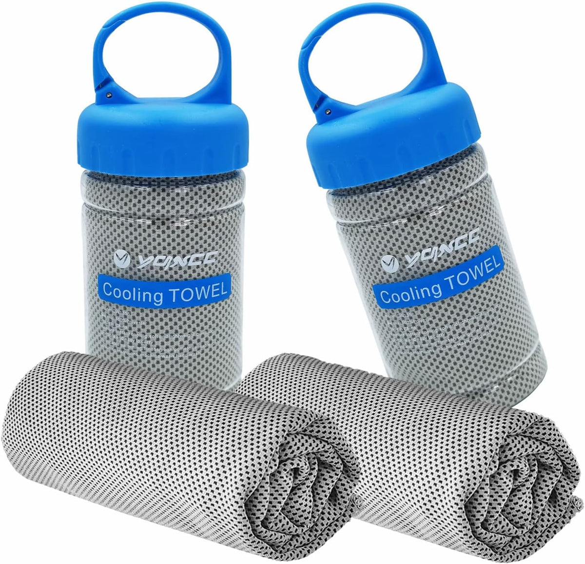 2 Pack Cooling Towels (47"x12"), Ice Cool Towel for Neck & Face