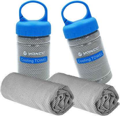 2 Pack Cooling Towels (47"x12"), Ice Cool Towel for Neck & Face
