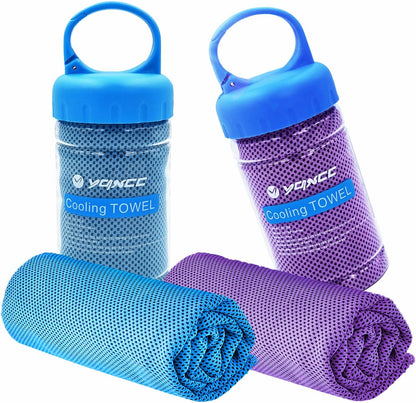 2 Pack Cooling Towels (47"x12"), Ice Cool Towel for Neck & Face