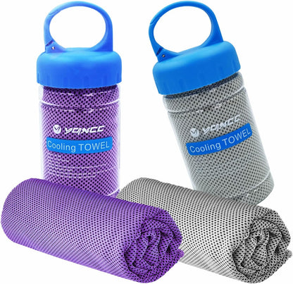 2 Pack Cooling Towels (47"x12"), Ice Cool Towel for Neck & Face