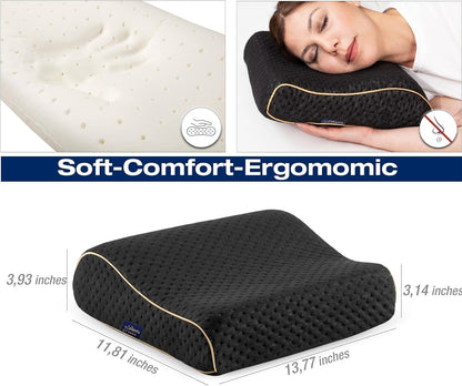 Travel & Camping Comfortable Memory Foam Pillow – Easy to Carry Portable Bag – Temperature Regulating Pillow Case