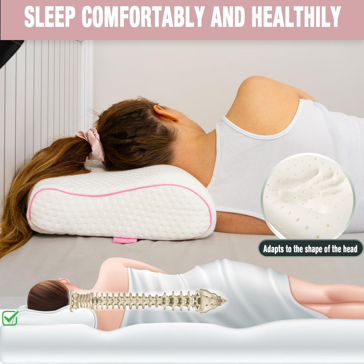 Travel & Camping Comfortable Memory Foam Pillow – Easy to Carry Portable Bag – Temperature Regulating Pillow Case