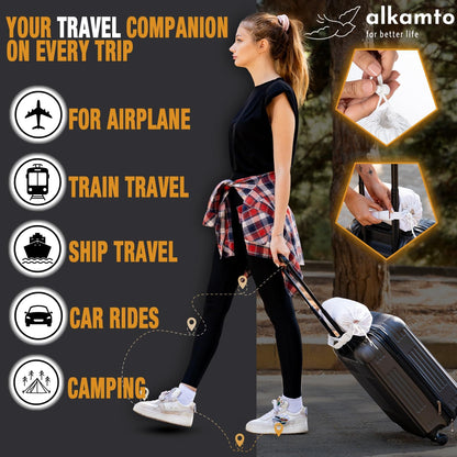 Travel & Camping Comfortable Memory Foam Pillow – Easy to Carry Portable Bag – Temperature Regulating Pillow Case