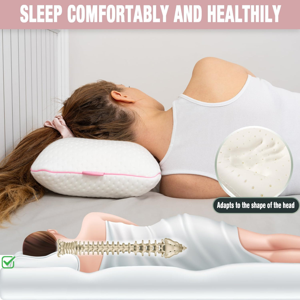 Travel & Camping Comfortable Memory Foam Pillow – Easy to Carry Portable Bag – Temperature Regulating Pillow Case