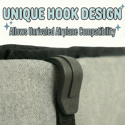 Airplane Seat Organizer to Clip onto Airplane Seat Pocket | Travel Essentials Accessory with Improved Universal Compatibility (15 x 9 Inches)