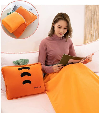 15inch Pink Strawberry Stuffed Fruit Travel Pillow Blanket,Travel Set
