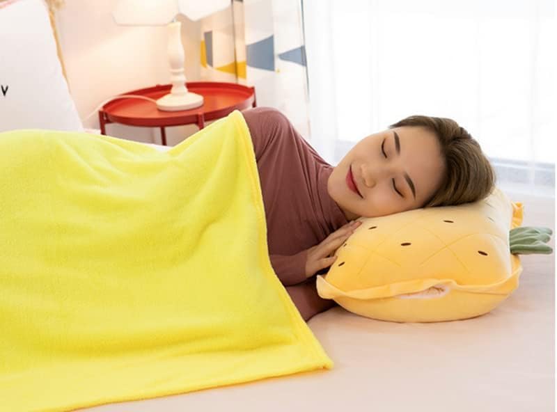 15inch Pink Strawberry Stuffed Fruit Travel Pillow Blanket,Travel Set
