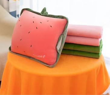 15inch Pink Strawberry Stuffed Fruit Travel Pillow Blanket,Travel Set