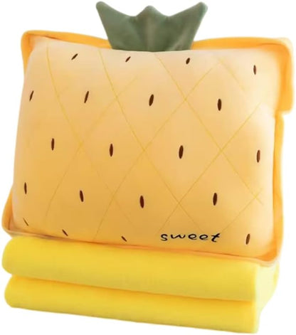 15inch Pink Strawberry Stuffed Fruit Travel Pillow Blanket,Travel Set