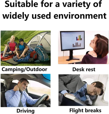 2Pack Ultralight A4 Size Inflatable Travel Pillow, Small Squared Flocked Fabric Air Pillow for Traveling, Holiday Trip, Hiking, Camping,Napping,Neck Lumbar Support(Gray)