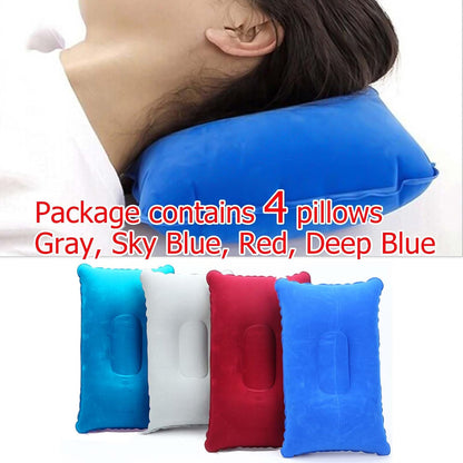 2Pack Ultralight A4 Size Inflatable Travel Pillow, Small Squared Flocked Fabric Air Pillow for Traveling, Holiday Trip, Hiking, Camping,Napping,Neck Lumbar Support(Gray)