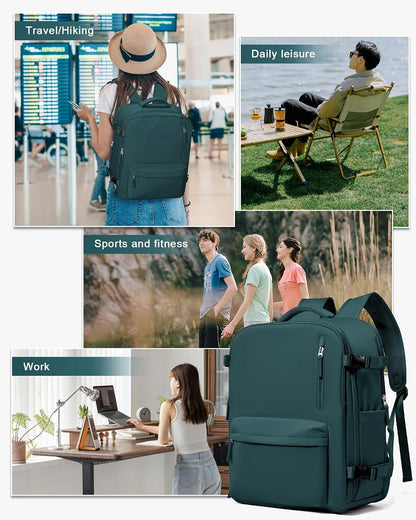 Vacuum Seal Backpack for Travel with Air Pump Compression Vacpack Carry on Flight Approved Daypack Laptop Space Saver Bags Storage with Vacuum System 18x14x8 inches Travel Bag Women Men Black - Colors A