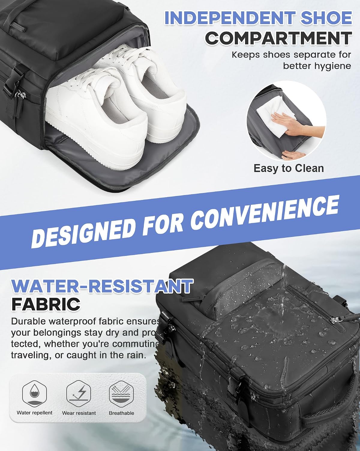 Vacuum Seal Backpack for Travel with Air Pump Compression Vacpack Carry on Flight Approved Daypack Laptop Space Saver Bags Storage with Vacuum System 18x14x8 inches Travel Bag Women Men Black - Colors A