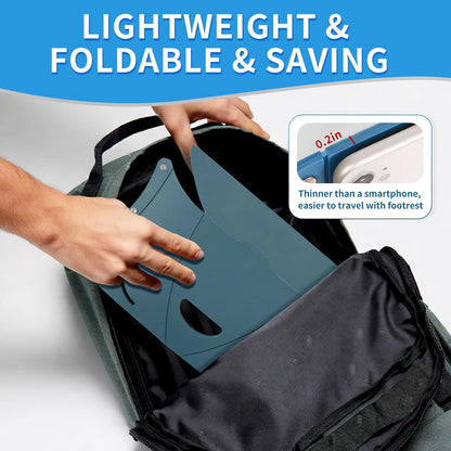 Travel Foot Rest for Airplane & Office - Portable Under Desk Foot Stool, Relieves Back & Knee Pain, Comfort for Long Flights, Cars, Subways & Trains - 2 Pack (Blue & Green)