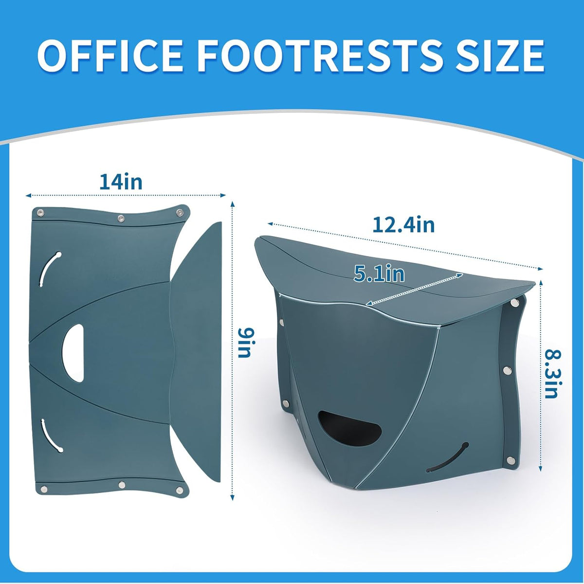 Travel Foot Rest for Airplane & Office - Portable Under Desk Foot Stool, Relieves Back & Knee Pain, Comfort for Long Flights, Cars, Subways & Trains - 2 Pack (Blue & Green)