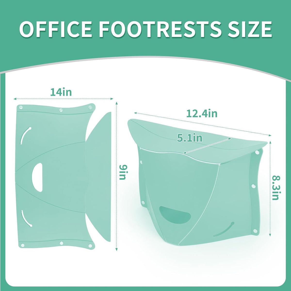 Travel Foot Rest for Airplane & Office - Portable Under Desk Foot Stool, Relieves Back & Knee Pain, Comfort for Long Flights, Cars, Subways & Trains - 2 Pack (Blue & Green)
