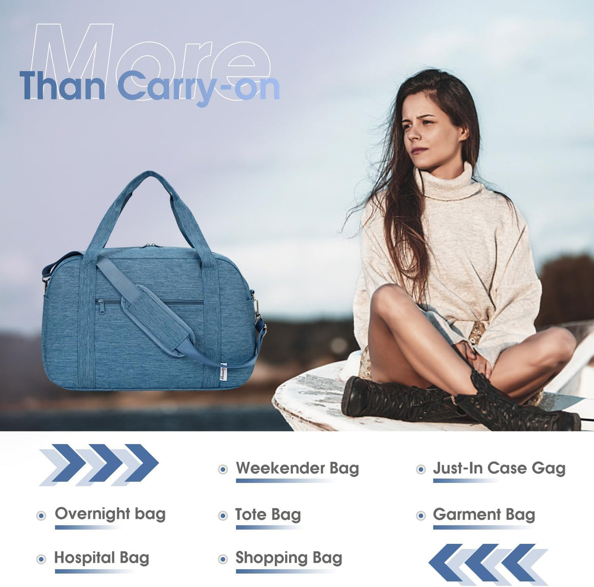 Carry on Duffle Bag Underseat for Airplane, Personal Item Travel Bag