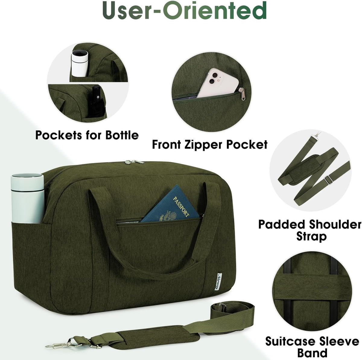 Carry on Duffle Bag Underseat for Airplane, Personal Item Travel Bag