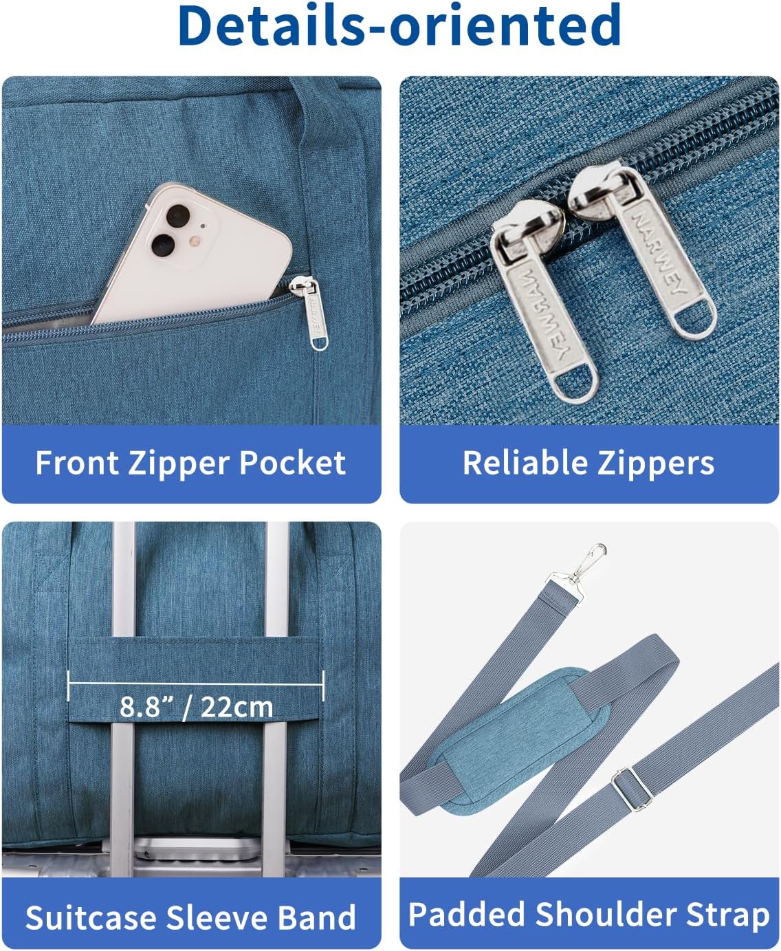 Carry on Duffle Bag Underseat for Airplane, Personal Item Travel Bag